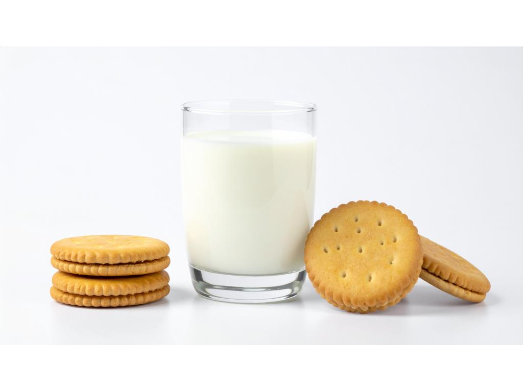 Latte e Biscotti con Glutine – Il comfort della colazione, sempre pronto
